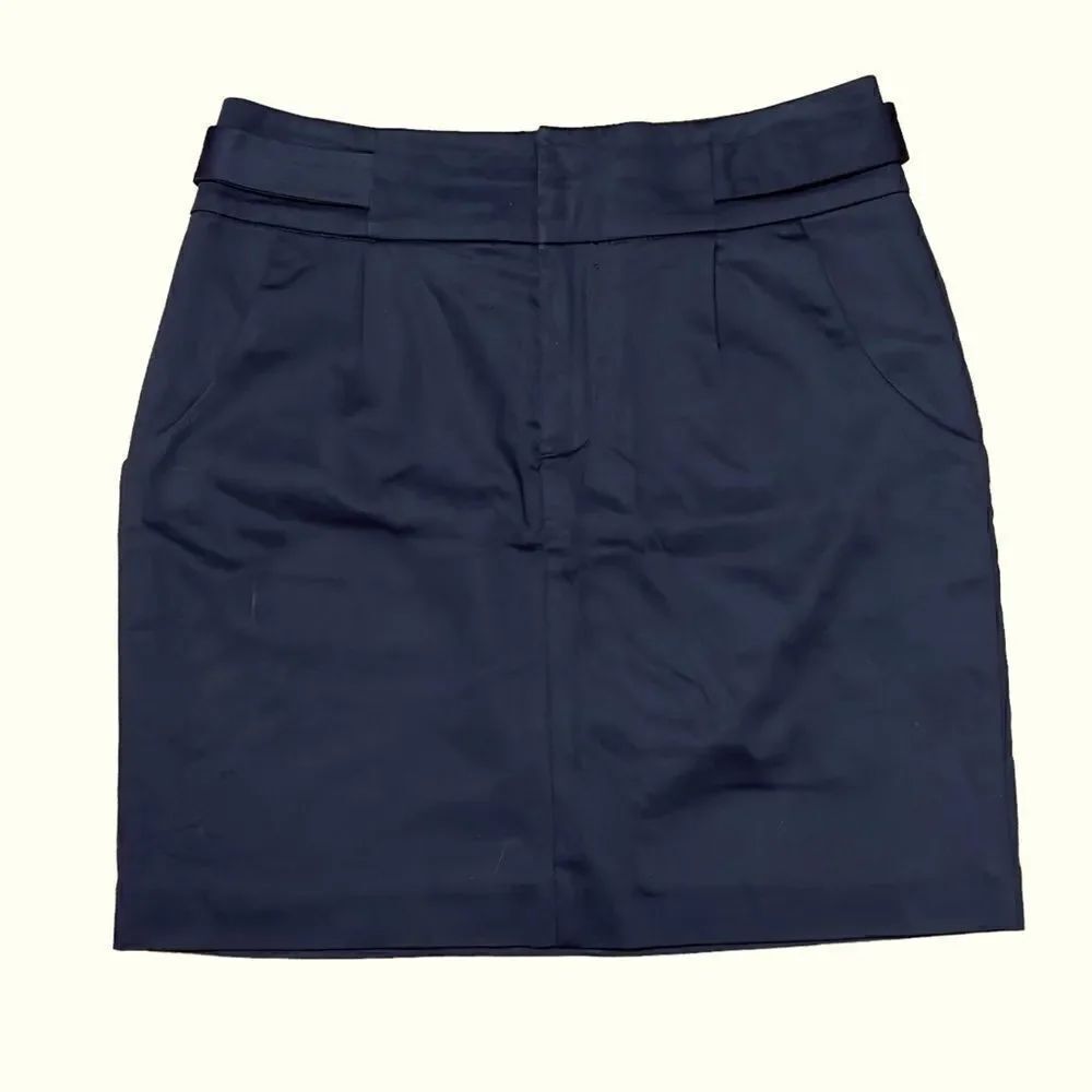 Banana Republic Factory Petite Black Front Zip Mini Skirt Size 2P